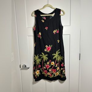 Vintage 1980s tropical vacation summer sun dress